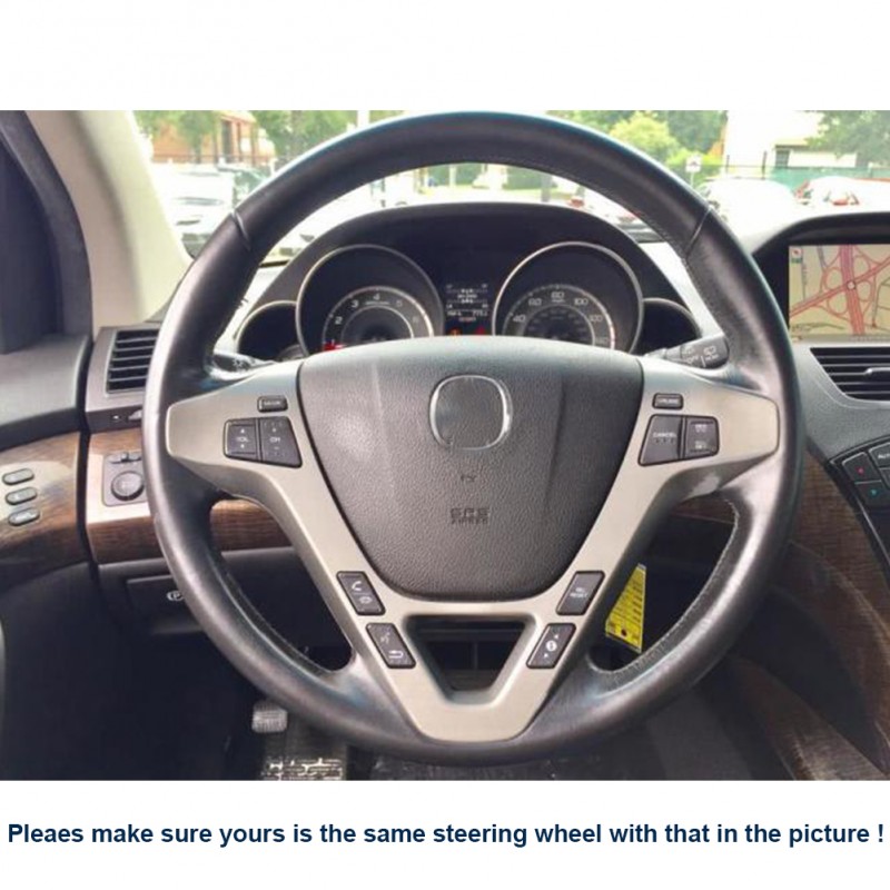 Loncky Auto Custom Fit OEM Borwn Genuine Leather Car Steering Wheel